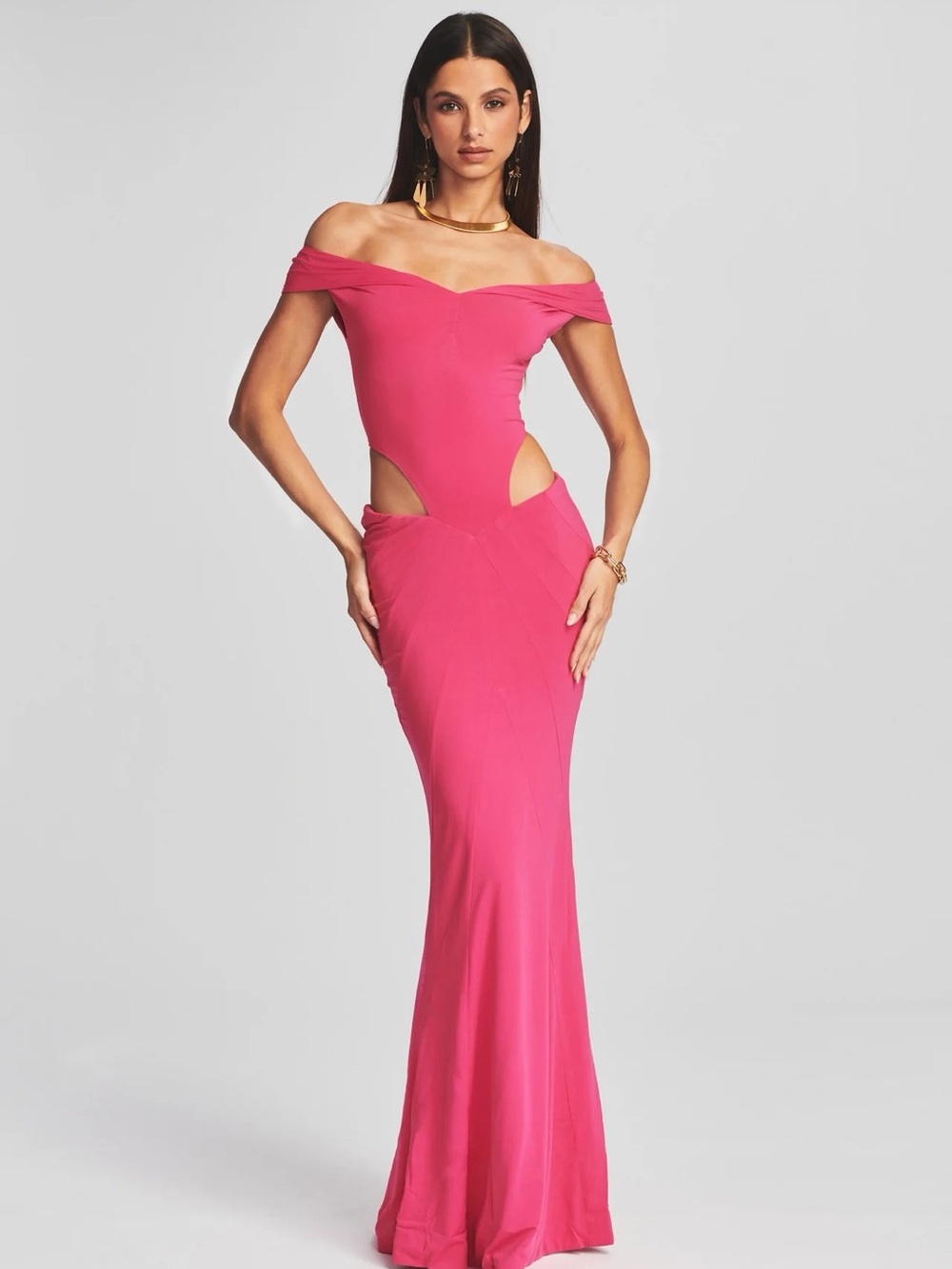 Retrofête Giada Dress in Fuchsia